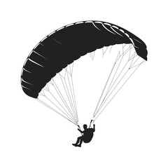 Paragliding Silhouette Soaring High in the Sky, A Vector Illustration for Adventures and Fun