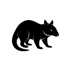 Obraz premium Silhouette of a black tasmanian devil art on transparent background