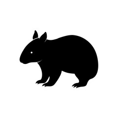 Obraz premium Silhouette of a wombat standing sideways on transparent background