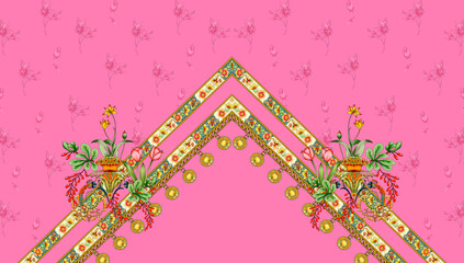 front back sleeve digital print pattern