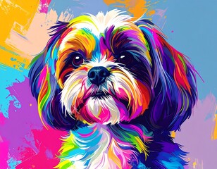 Vibrant dog portrait with bold colors (1)