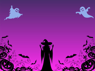 halloween background with witch