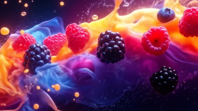 Colorful fruit splash