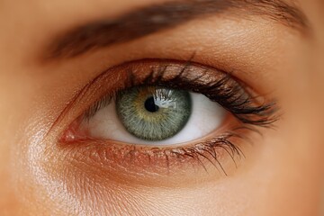 Obraz premium Macro Shot of a Striking Green Human Eye.