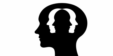 Unlock Your Potential Discovering Inner Self and Thoughts, Visualizing Mental Clarity, Psychological Insight and Self Awareness with Powerful Silhouette