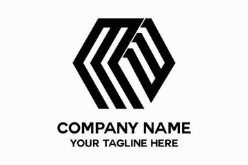 letter M in hexagonal shape