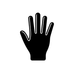 Fototapeta premium Black silhouette of a hand with fingers on transparent background
