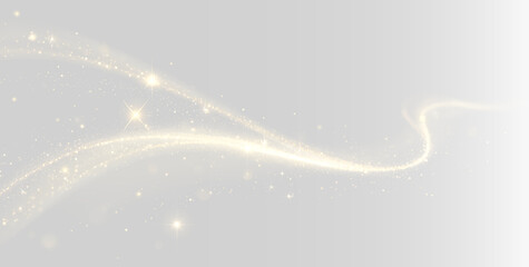 Brilliant wave of luxury light, twirling shine, glowing fantasy background, golden flickering dust,...