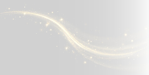 Brilliant wave of luxury light, twirling shine, glowing fantasy background, golden flickering dust,...