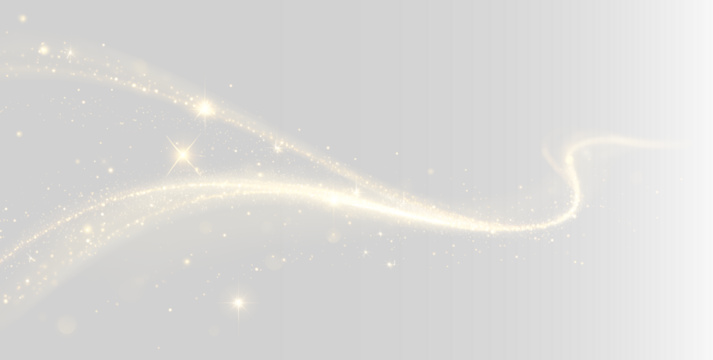 Brilliant wave of luxury light, twirling shine, glowing fantasy background, golden flickering dust, bright fire effect, black sparkle trail, curved magic beam.
