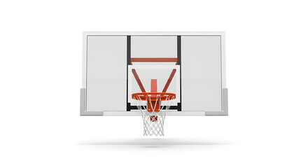 Basketball hoop with net ready for play against a transparent background, perfect for sports designs