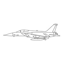 Detailed Line Drawing of a Modern Fighter Jet.