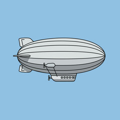 Obraz premium Illustration of a Vintage Airship with Propellers and Gondola.