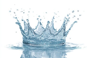 Crown Shaped Water Splash Against White Background