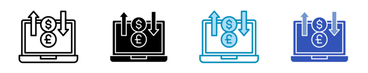 Online Trading  Icon Set Multiple Style Collection