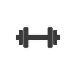 Simple black dumbbell icon for fitness and exercise.
