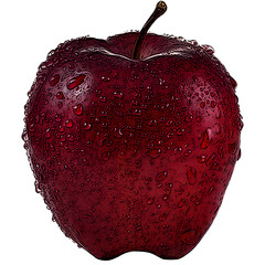 Artistic graphic design of a fresh apple with dew drops, symbolizing natural freshness and healthy lifestyle.
