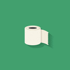 Toilet paper roll ready for use in a bathroom setting.