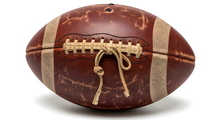 Detailed, vintage leather American football with laces ready for the big game, perfect for sports promotions