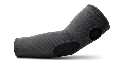 Dark Grey Athletic Elbow Pad for Sports Protection and Joint Support, Isolated on White Background