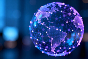 Digital Globe Network Connection Global Data Communication Futuristic Technology