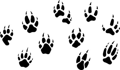 Fototapeta premium Animal Footprint Silhouette, Animal Footprint, Animal Footprint Vector, Animal Tracks, Animal Tracks Silhouette