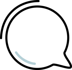 Fototapeta premium Simple white speech bubble icon on a black background for text insertion