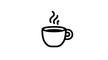 Simple Coffee Vector Icon with Teal and Orange Steam, Modern Design for Food Branding and Digital Projects