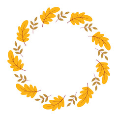 Circular foliage border for autumn design