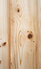 Close-Up of Light-Colored Pine Wood Grain with Distinct Knots and Rich Textures