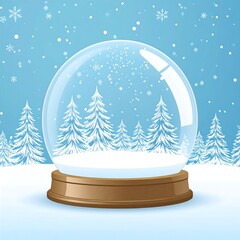 Winter snow globe scene