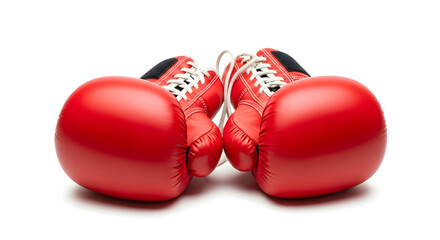 Vibrant red boxing gloves ready for action, representing competition, strength, and the spirit of victory