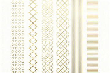 Elegant Gold Geometric Patterns and Borders Collection