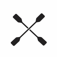 Minimalist Crossed Paddle Icon Design for Water Sports and Adventure Activities