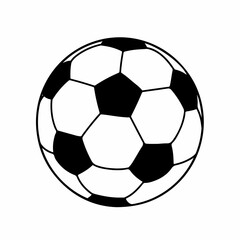 Fototapeta premium Minimalist Black and White Soccer Ball Hand Drawn Style Illustration