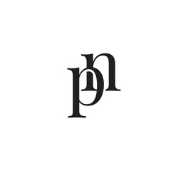 Elegant Serif Monogram Logo with Overlapping Initial Letters – Vintage and Modern Branding Design pn