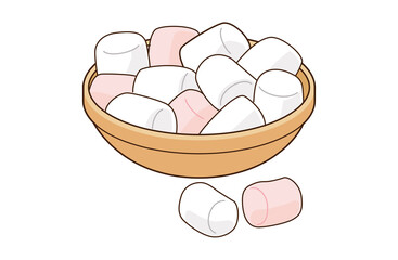 ピンクと白のマシュマロのイラスト