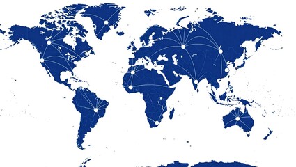 Global Network Connections World Map Illustration.