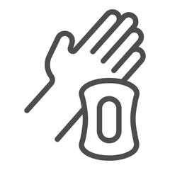 Hand and regular soap line icon, hand washing concept. Vector graphics. Hygiene sign on white background, outline style icon for mobile or web design.
