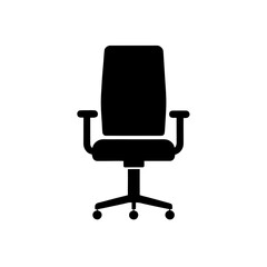 Fototapeta premium Illustration of a simple office chair icon on transparent background silhouette