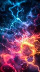 Obraz premium Energetic cosmic display, abstract representation of glowing electrical energy