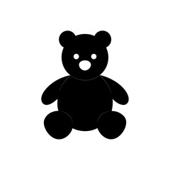 Obraz premium Illustration of a simple black teddy bear on transparent background silhouette