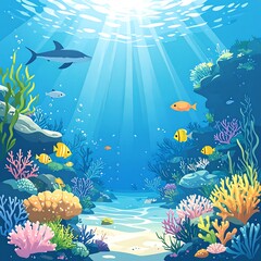 Vibrant underwater coral reef scene (1)