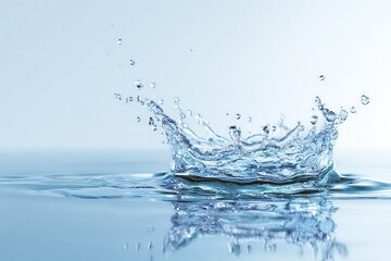 Water Splashing On Light Blue Surface