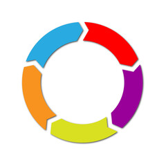 Circular motion colorful arrow