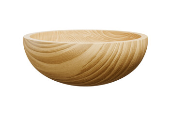 rustic wooden bowl cut out and isolated from background
