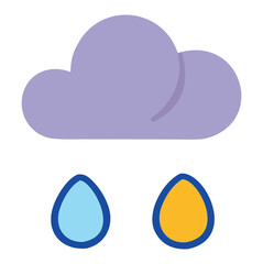 A collection of weather icon set vector symbols for web and internet concept illustration including cloud, rain, and sun sign elements