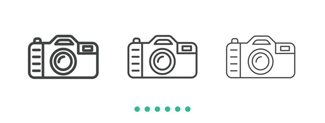 Camera icon. Thin line icon vector