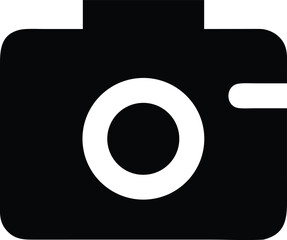 Sleek Camera Icon in Black and White Minimalist Style Photography