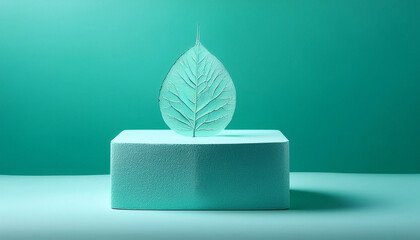 Minimalist Podium Cool Mint Base Single Pressed Leaf Frost Balanced